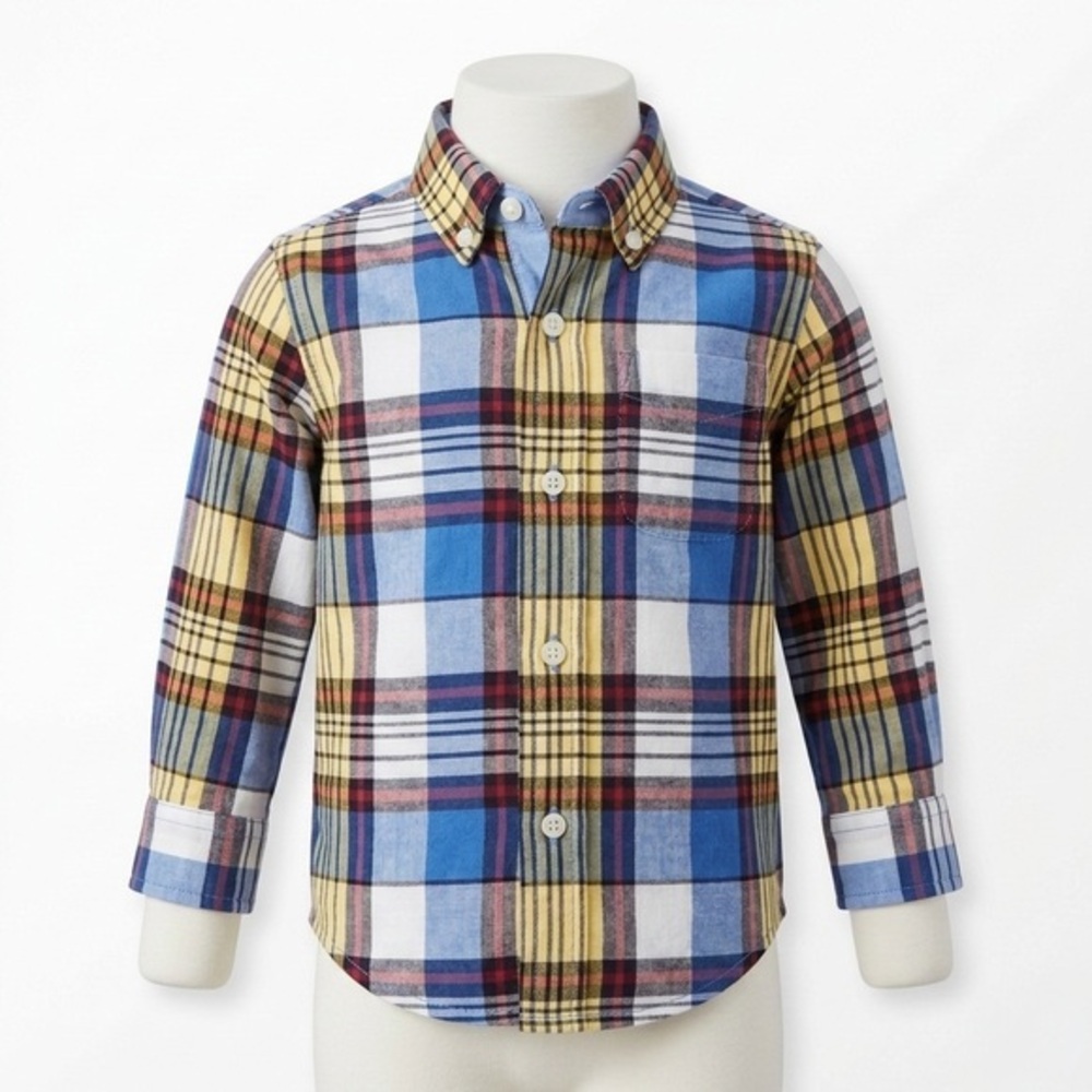 Janie‎ and Jack Baby Boy Plaid Button Down Long Sleeve Shirt 6 to 12M